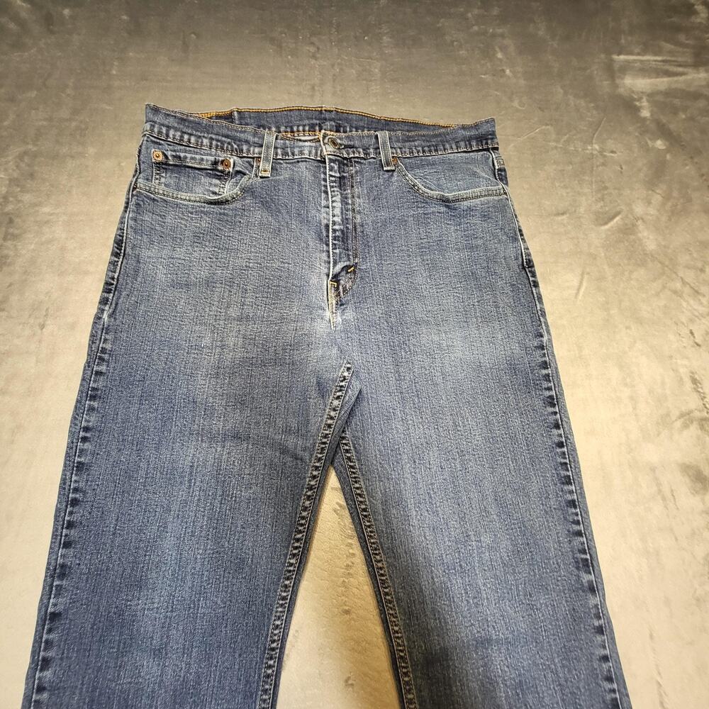 Levi's 514 Jeans Mens 36x30 Blue Straight‎ Medium Wash Denim Cotton Stretch - Picture 2 of 10